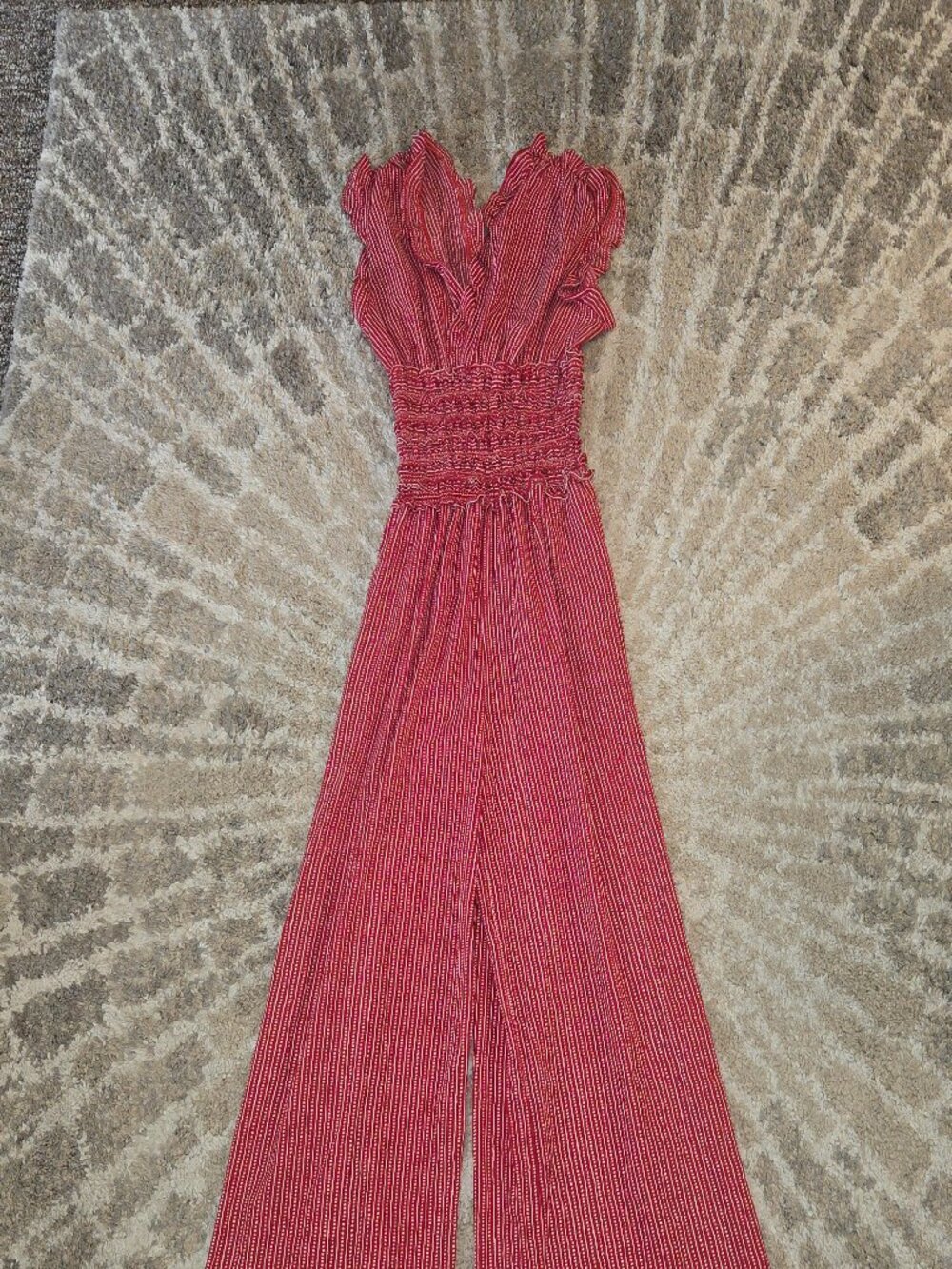 Max Studio Smocked Top Wide-Leg Pantsuit Size M